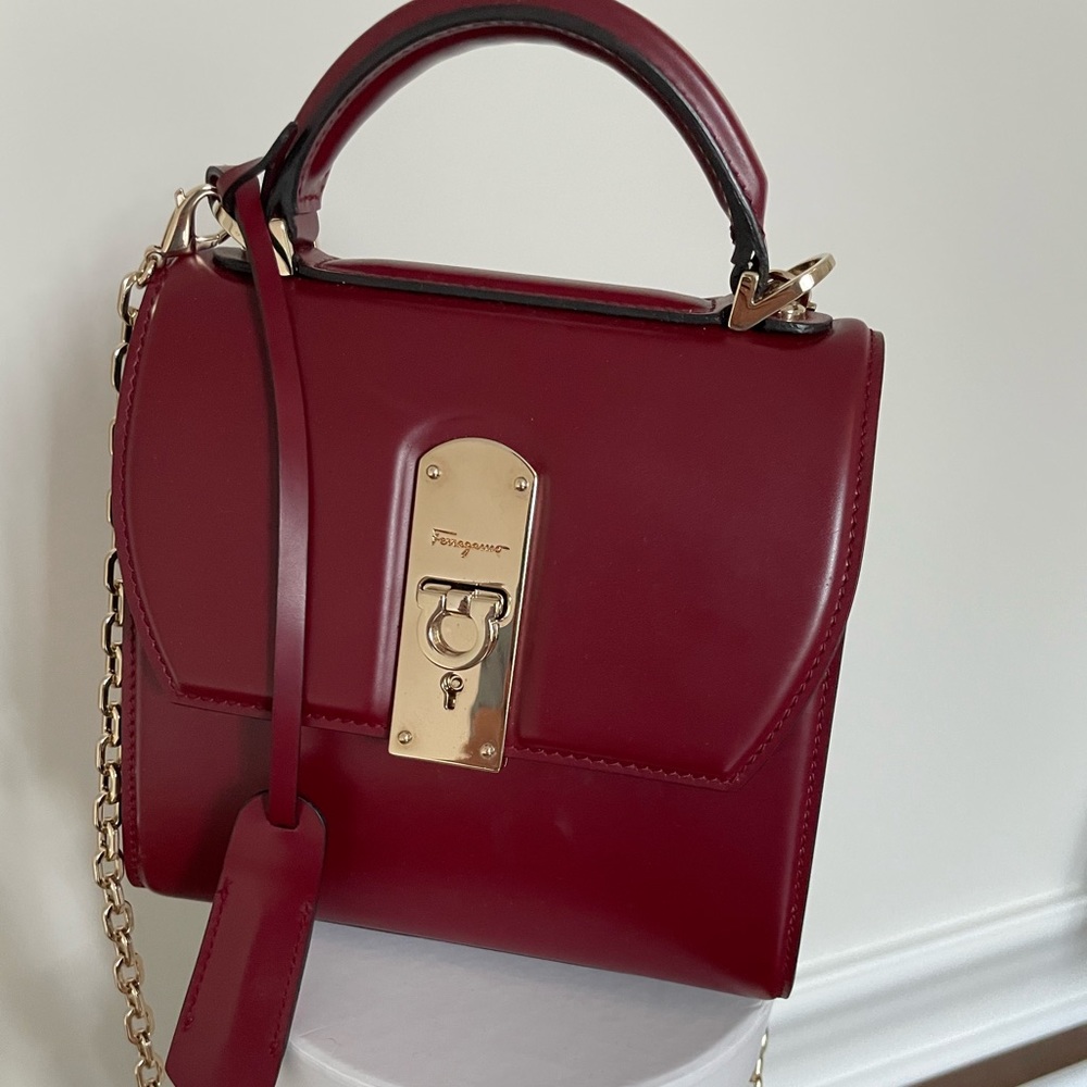 Classic Ferragamo handbag/ calf leather